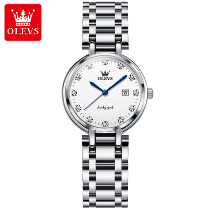 OLEVS Women’s Quartz Watch – Silver, Waterproof, Fashionable Design