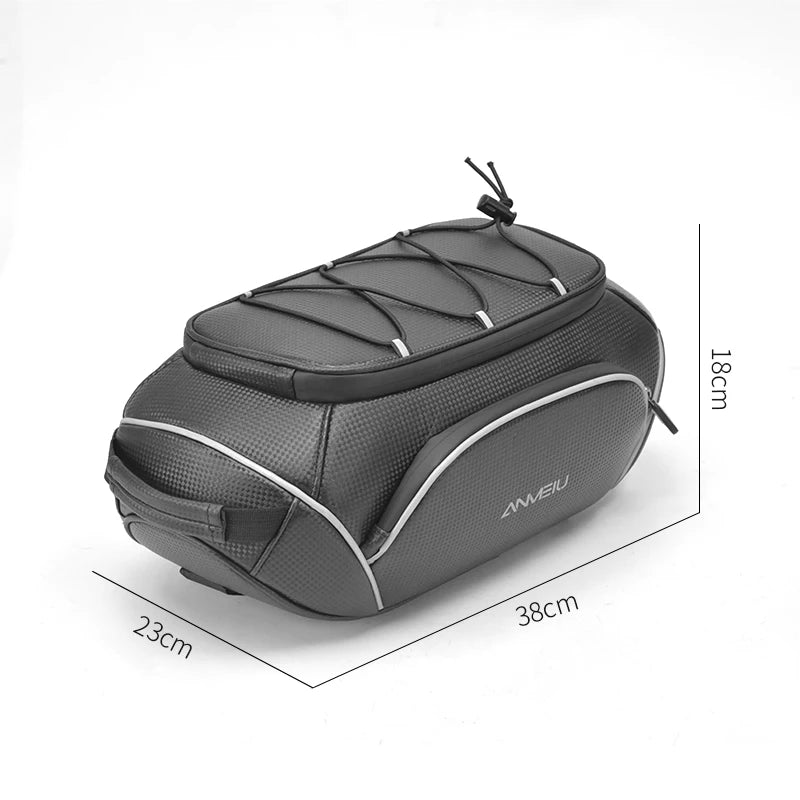 High-Reflective 8L Bicycle Rear Saddle Bag – Waterproof PU Cargo Bag for Luggage Racks, Multi-Functional Rear Seat Bag for Cycling Marcel