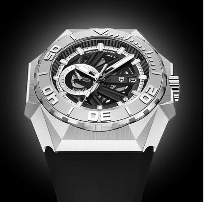 PAGANI DESIGN PD‑YS007 Men’s Automatic Mechanical Watch | Large Dial Calendar Wristwatch, Stainless Steel Luxury Timepiece