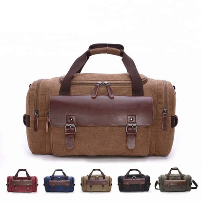 Canvas Travel Handbag – Large Capacity Crossbody Tote Bag for Travel and Daily Use