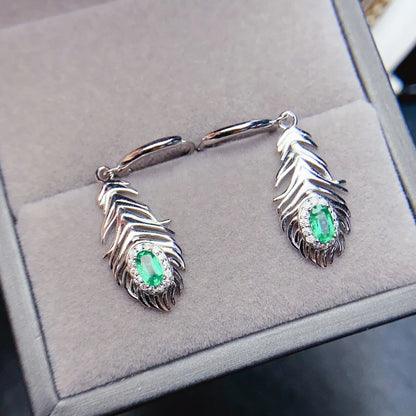 Emerald Earrings 925 Sterling Silver – Dainty Green Gemstone Studs for Women | Luxury Wedding & Party Jewelry