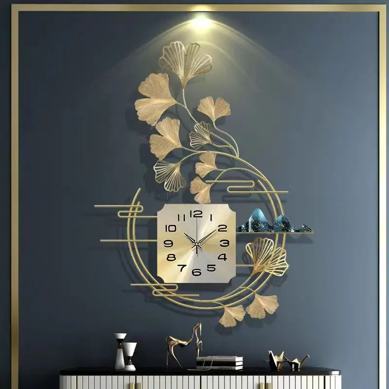 Nordic Light Luxury Silent Wall Clock – Modern Hanging Clock for Living Room, Porch, and Home Decoration