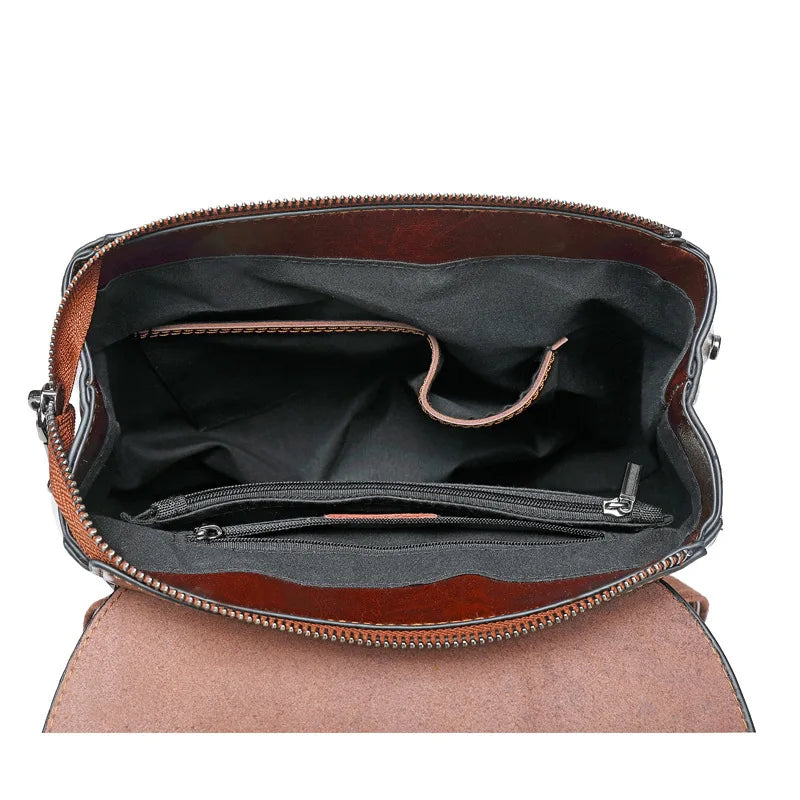 Women’s Vintage Leather Backpack – Fashionable 2021 Genuine Cowhide School Bag & Ladies Everyday Bag Maine