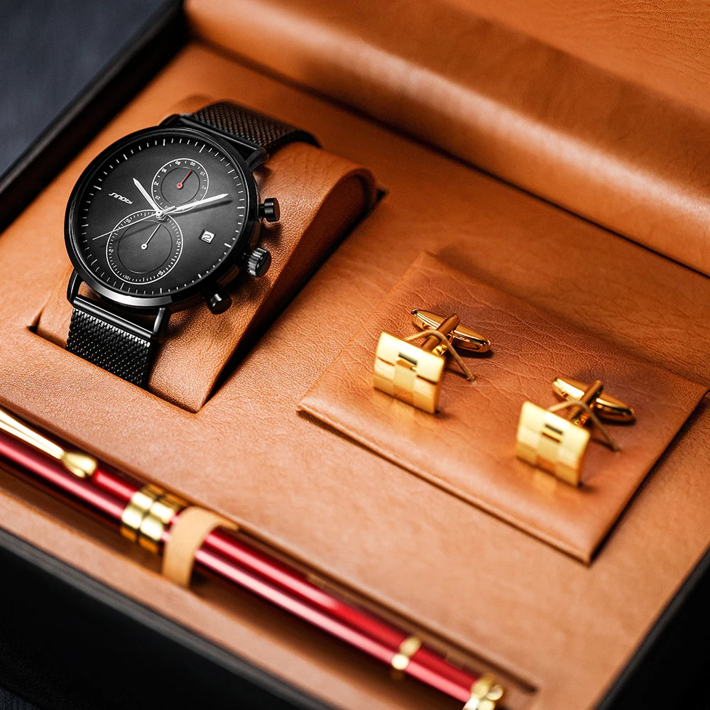 Sinobi Men’s Luxury Watch Gift Set – Business Wristwatch with Pen | Perfect Gift for Leader, Boyfriend, Husband, or Father Daniel