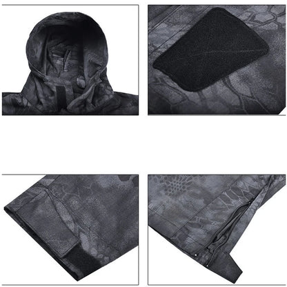 Men’s Safari Hoodie Sports Coat – M65 Tactical Multi‑Pocket Waterproof Windbreaker Jacket for Hiking, Camping & Outdoor Activities