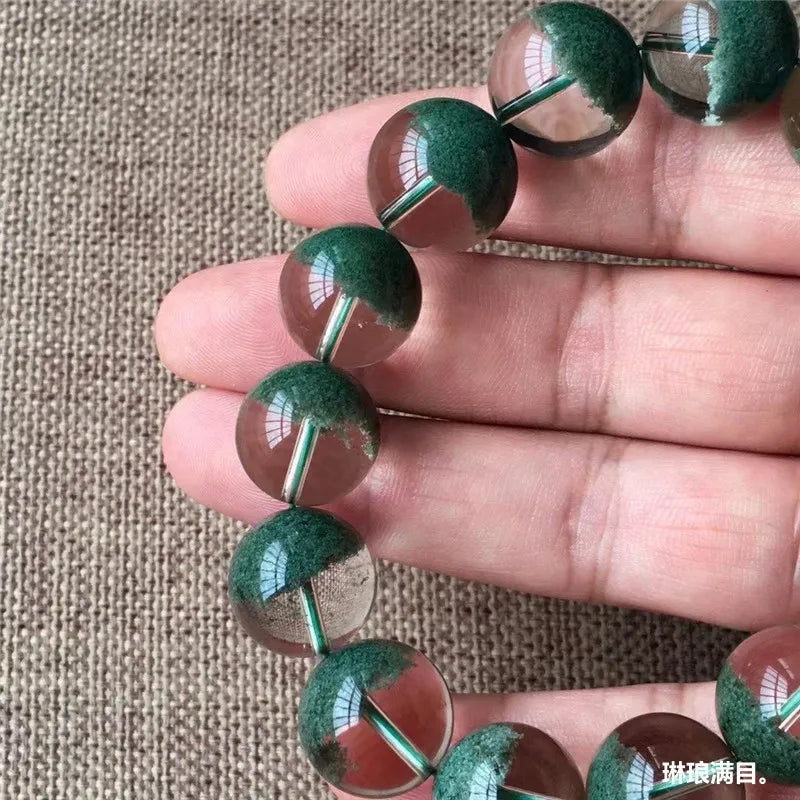 Natural Brazil Green Quartz Bracelet - Elegant Thousand-Layer Crystal Gold Single-Wrap for Men & Women