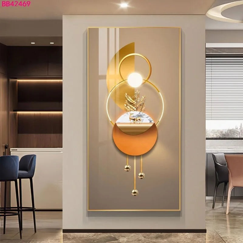 100x50CM Large Aluminum Alloy Frame Crystal Wall Art – 2025 Home Gallery Hanging Decor Artwork