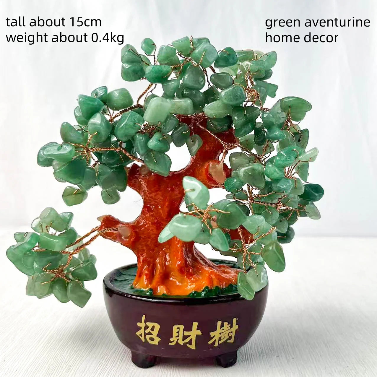 Green Aventurine Money Tree – Gemstone Spiritual Healing Crystal Craft for Home Décor and Positive Energy