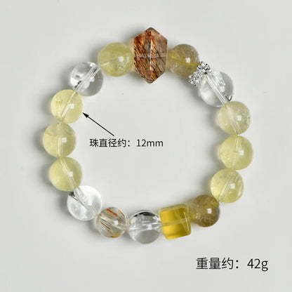 Fashionable Natural Beaded Bracelets – Citrine, White Phantom, Black Gold, Super Seven Flash Stone