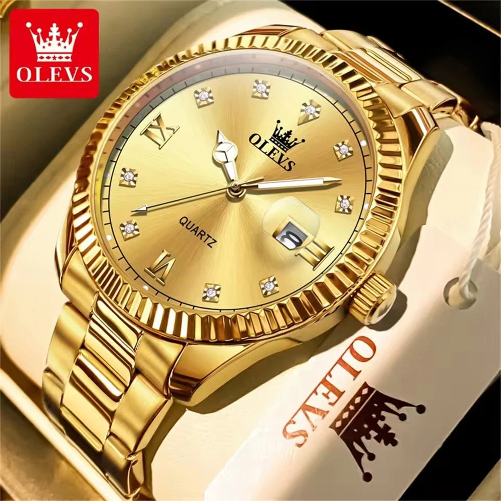 OLEVS 3623 Men's Luxury Quartz Watch – Waterproof, Luminous Dial, Calendar, Business Style