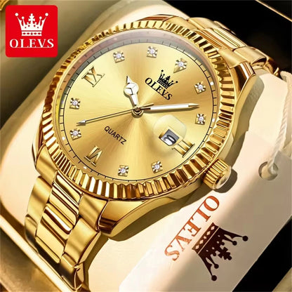 OLEVS 3623 Men's Luxury Quartz Watch – Waterproof, Luminous Dial, Calendar, Business Style