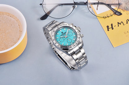 PAGANI Design 1727 – Women's Multifunction Quartz Chronograph Watch, 316L Stainless Steel, 100M Waterproof