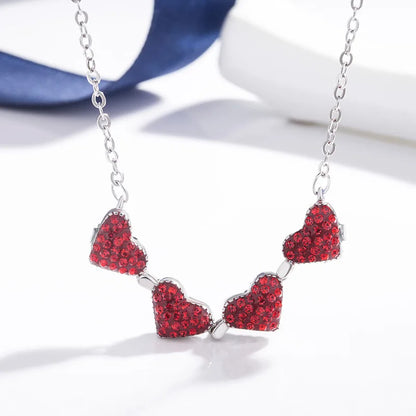 925 Sterling Silver Magnetic Four-Leaf Clover Necklace – Heart-Shaped Pendant Love Jewelry for Women and Girls Gift Cimorene