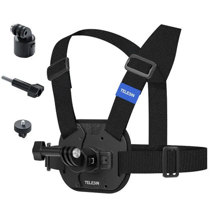 TELESIN Adjustable Quick-Release Chest Strap | Action Camera Mount for DJI, GoPro, Insta360