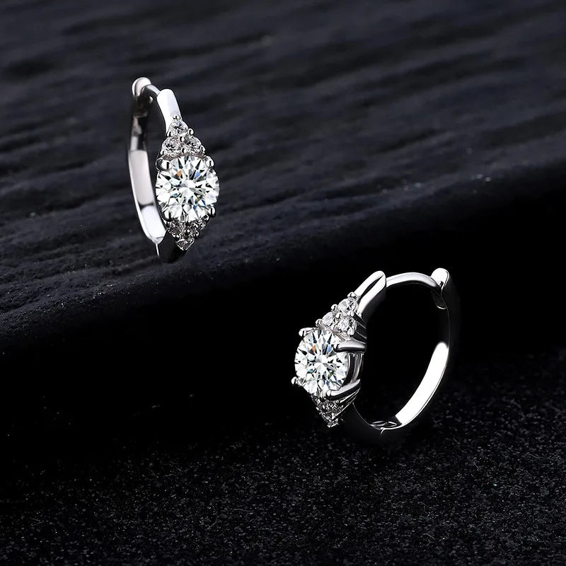 S925 Silver 1-Carat Moissanite Earrings – Elegant and Stylish for Women Belle