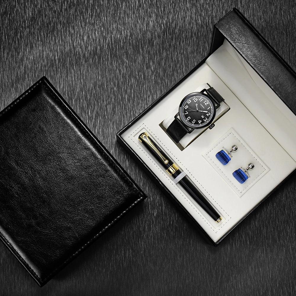 Sinobi Men’s Luxury Watch Gift Set – Business Wristwatch with Pen | Perfect Gift for Leader, Boyfriend, Husband, or Father Daniel