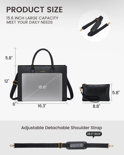 LOVEVOOK 2-Piece Women's Handbag Set - 15.6-Inch Elegant Tote & Shoulder Bags for Work and Fashion Amelia