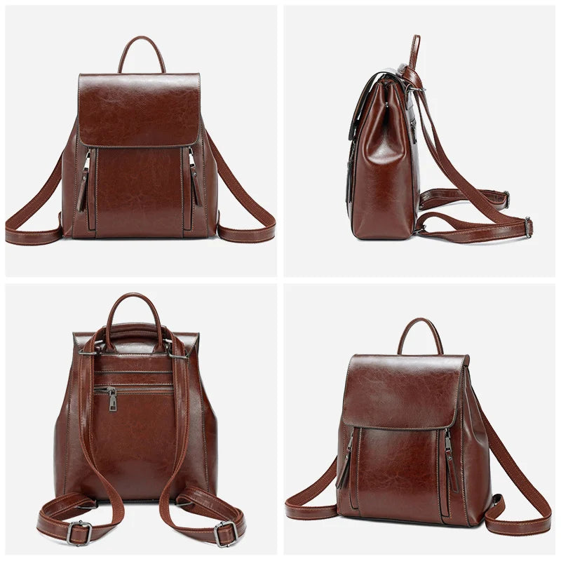 Women’s Vintage Leather Backpack – Fashionable 2021 Genuine Cowhide School Bag & Ladies Everyday Bag Maine