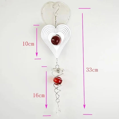 3D Rotating Stainless Steel Wind Chime Spinner – Outdoor Hanging Ornament for Home & Garden Decor