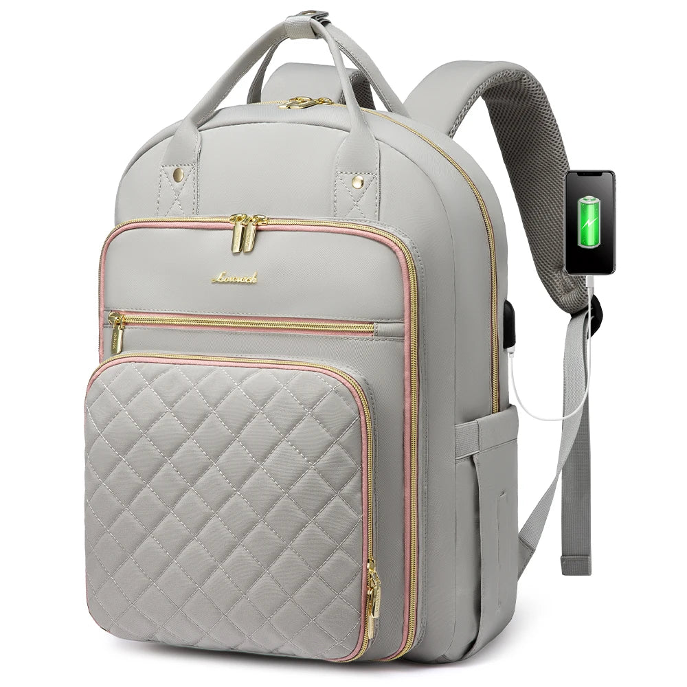 LOVEVOOK Fashion Travel Backpack | Water-Resistant, Multi-Pocket College Bookbag for Women, Fits 15.6" & 17" Laptops