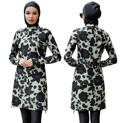 Floral 3-Piece Muslim Swimwear | Modest Hijab Burkini for Women Kansa
