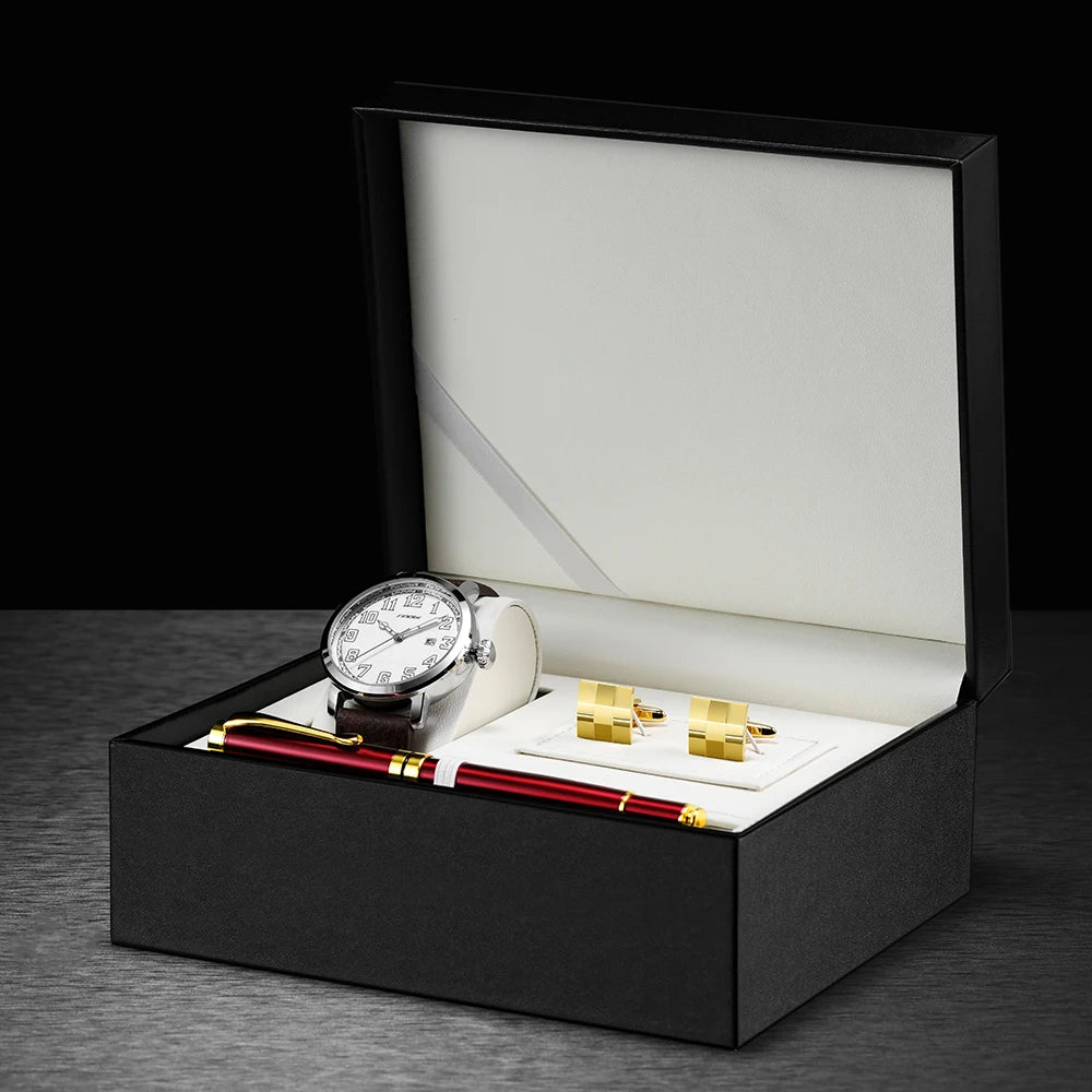 Sinobi Men’s Luxury Watch Gift Set – Business Wristwatch with Pen | Perfect Gift for Leader, Boyfriend, Husband, or Father Daniel