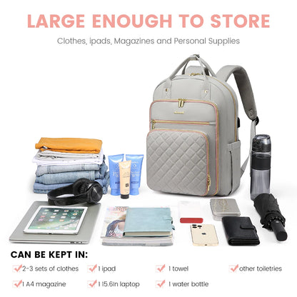 LOVEVOOK Fashion Travel Backpack | Water-Resistant, Multi-Pocket College Bookbag for Women, Fits 15.6" & 17" Laptops