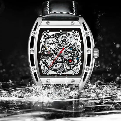 CHENXI 8885 Fully Hollow-Out Mechanical Watch – Men’s Stainless Steel Skeleton Automatic Business Watch, Waterproof