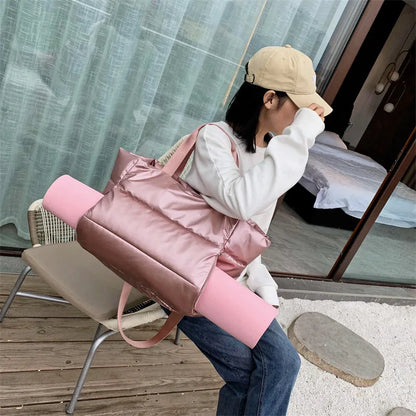 Tote Bag - Puffer Bags for Women | Stylish Handbags for Ladies | Yoga Mat Waterproof Purses Hershey