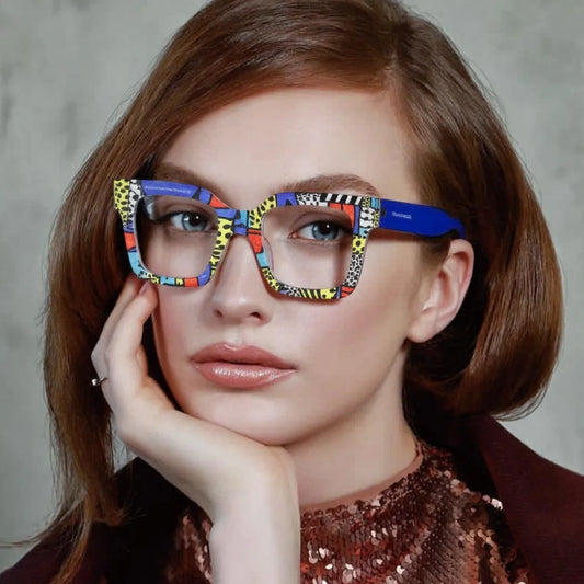 Vintage Square Glasses Frame – Trendy Designer Blue Light Blocking Eyeglasses for Men & Women Payton