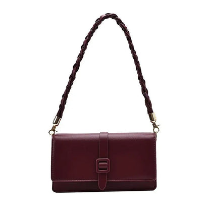 Casual Women’s Single-Shoulder Bag: Solid-Color Underarm Bag with Woven Strap Nylah