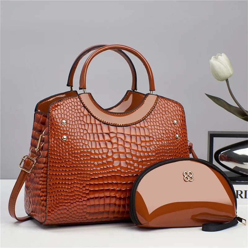 Trendy PU Leather Handbag Set for Women – Stylish Tote Bag Karina