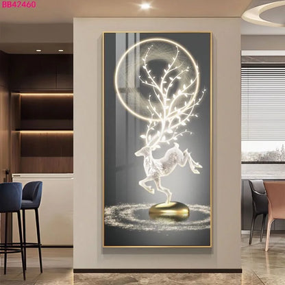 100x50CM Large Aluminum Alloy Frame Crystal Wall Art – 2025 Home Gallery Hanging Decor Artwork
