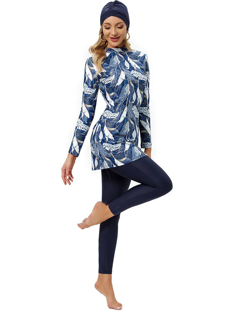 Printed Muslim Swimwear for Women | Plus-Size 3-Piece Burkini Kamila