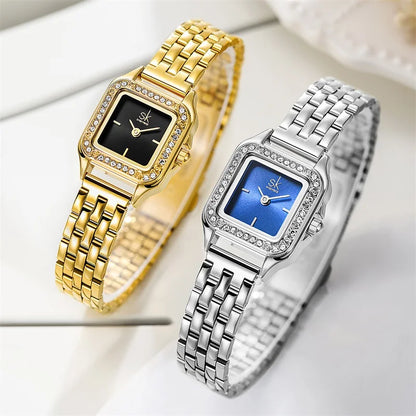 SHENGKE Elegant Square Women’s Watch – Luxury Diamond Wristwatch Gift