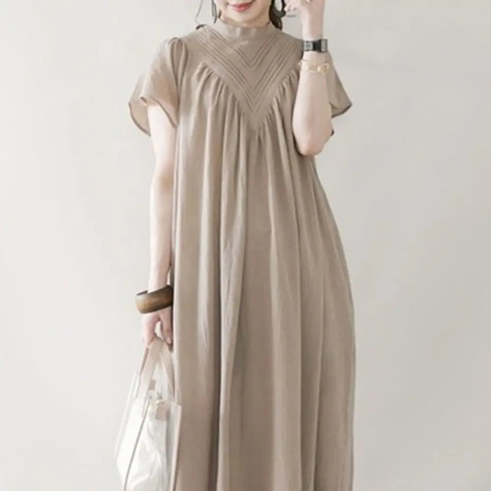 Women's Long Cotton Linen Dress | Casual Loose-Fit Fashion with Elegant Style Kiana