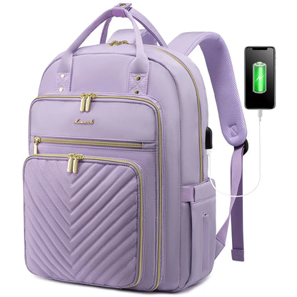 Women's 15.6-Inch Laptop Backpack - Stylish Work, Travel, and School Bag | Large Casual Sports & Business Backpack Selin