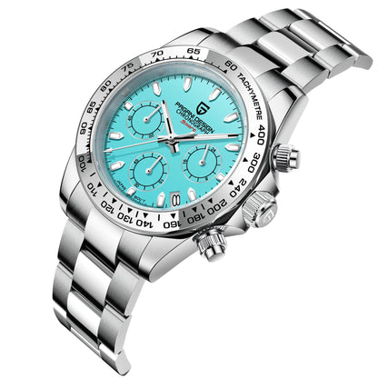 PAGANI Design 1727 – Women's Multifunction Quartz Chronograph Watch, 316L Stainless Steel, 100M Waterproof