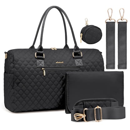 Waterproof Mommy Travel Bag | Large Capacity Duffle with Changing Pad & Pacifier Case Sarah