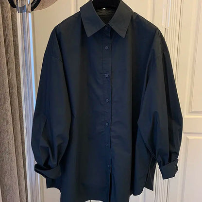 Women's Loose Bat Sleeve Blouse - Long Sleeve Doll Style Casual Top
