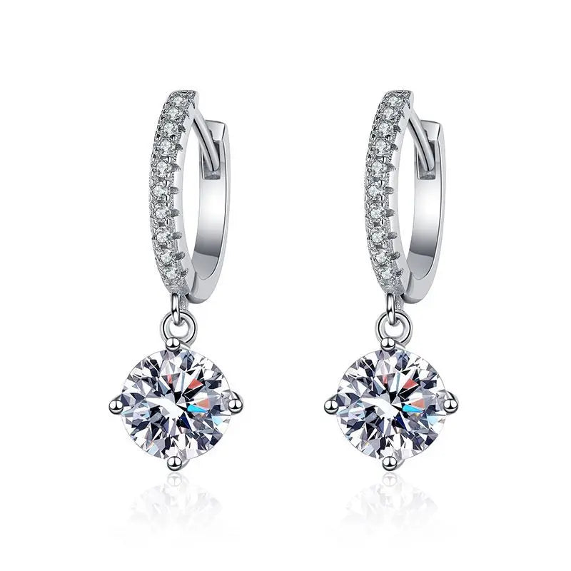 Premium S925 Sterling Silver Moissanite Earrings | Elegant Jewelry for Women