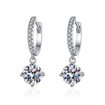 Premium S925 Sterling Silver Moissanite Earrings | Elegant Jewelry for Women