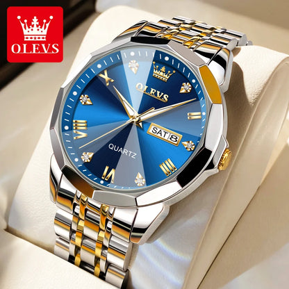 OLEVS 9931 Luxury Business Watch – Waterproof Luminous Quartz Steel Wristwatch for Men
