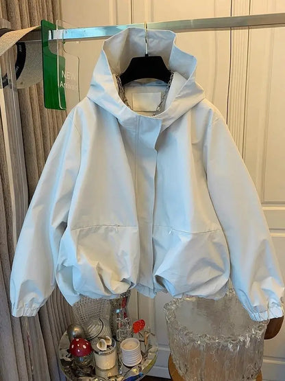 Women's Retro Hooded Jacket – Loose Fit Casual Fashion Coat Sansa