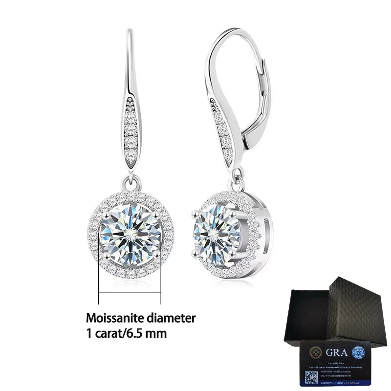 S925 Silver Moissanite Earrings | Elegant Wedding, Travel, and Daily Wear Jewelry Gift Aria