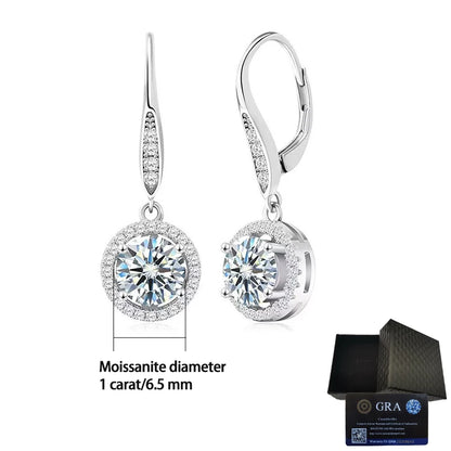 S925 Silver Moissanite Earrings | Elegant Wedding, Travel, and Daily Wear Jewelry Gift Aria