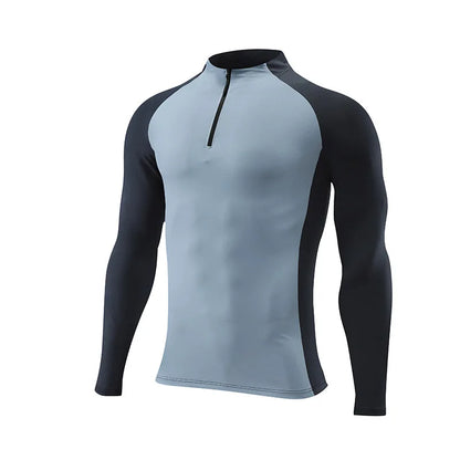 Men’s Long‑Sleeve Performance Training T‑Shirt – Quick‑Dry Half‑Zip Running & Fitness Top