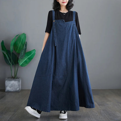 Women's Denim Dress – Loose Fit, Retro Slimming Design, and Versatile Style Isobel