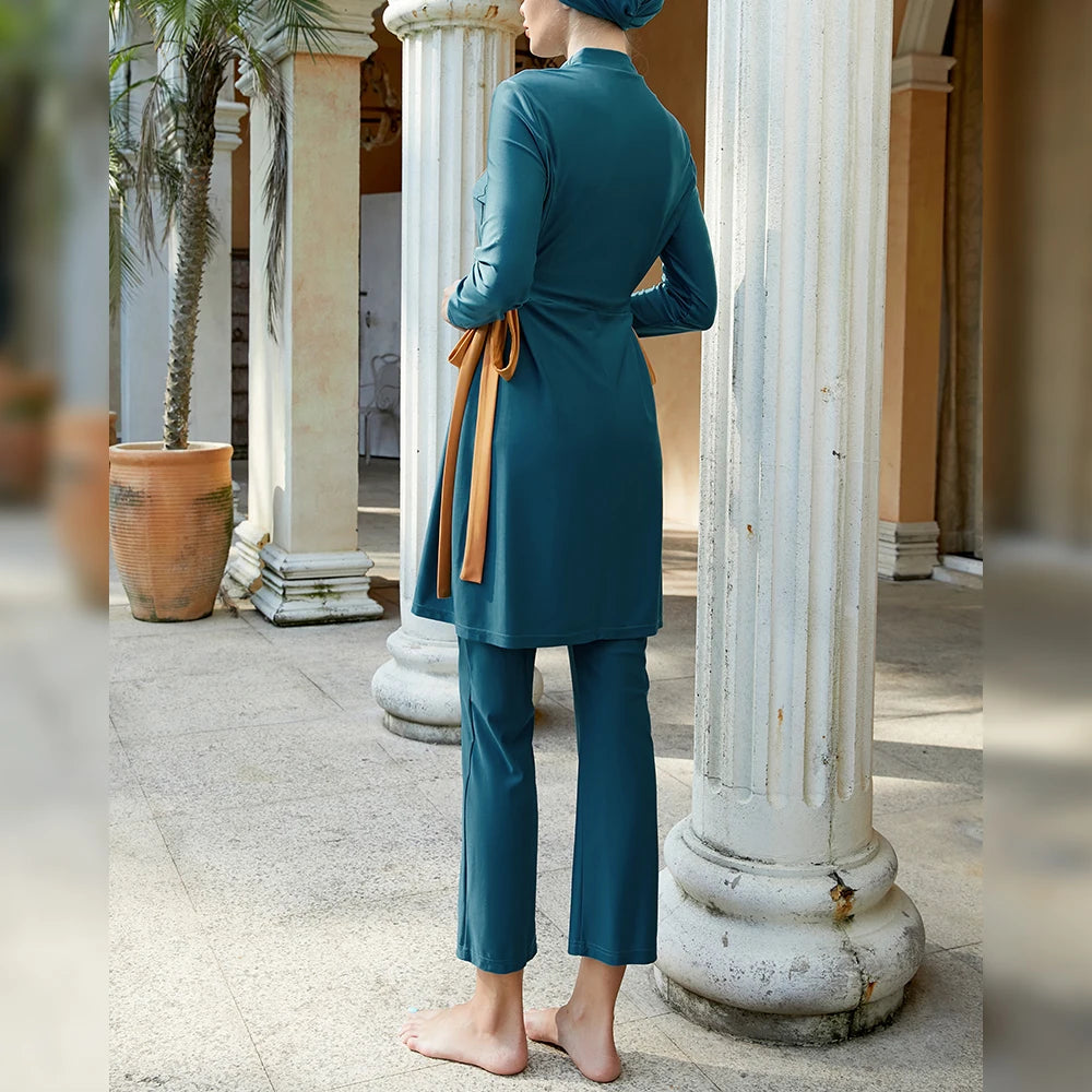 3-Piece Modest Muslim Swimwear | Full-Cover Islamic Burkini for Women Kalila