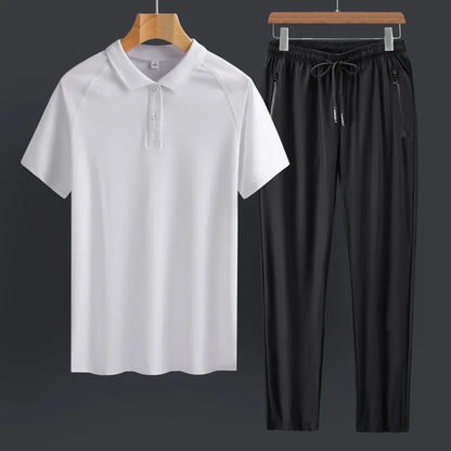 Men's Summer Sportswear Set | Fashionable & Comfortable Short-Sleeve T-Shirt + Pants Two-Piece Outfit Jericho